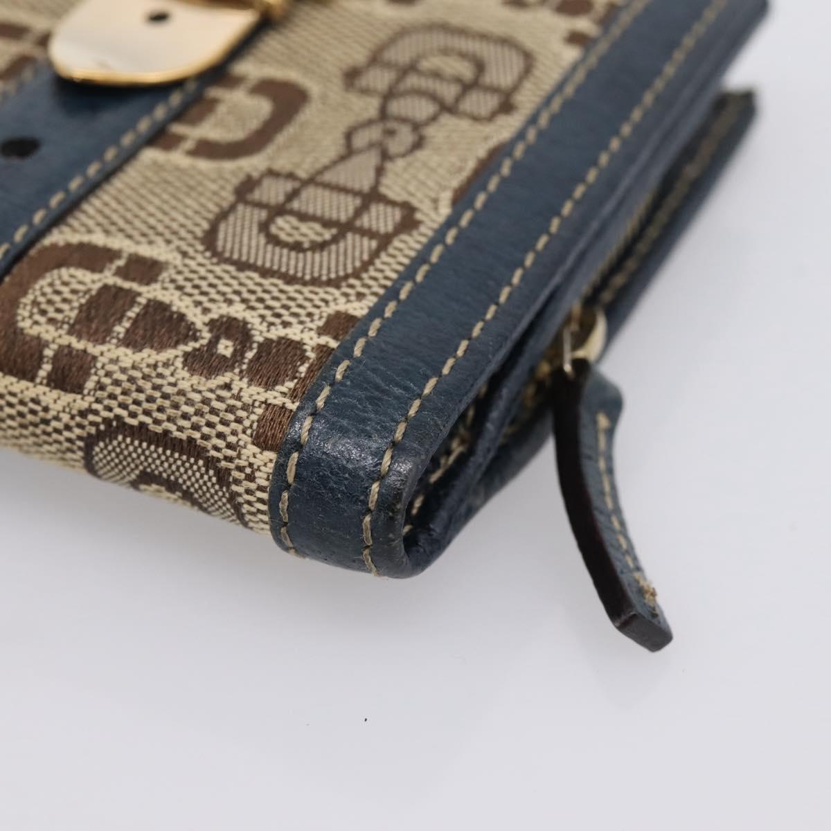GUCCI Bifold Wallet Canvas Beige Gold Auth bs36910A