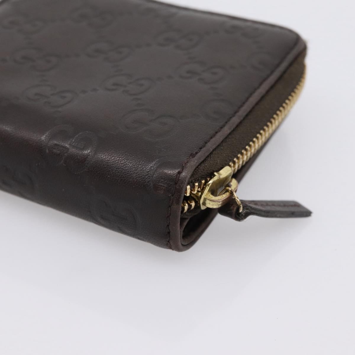 GUCCI GG Canvas Guccissima Wallet Leather Brown Gold 346056 4276 Auth bs36913