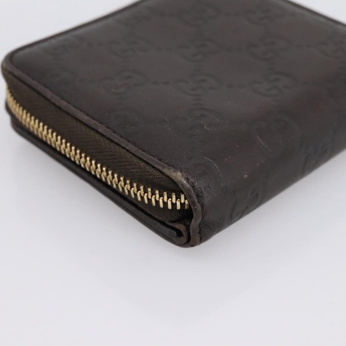 GUCCI GG Canvas Guccissima Wallet Leather Brown Gold 346056 4276 Auth bs36913