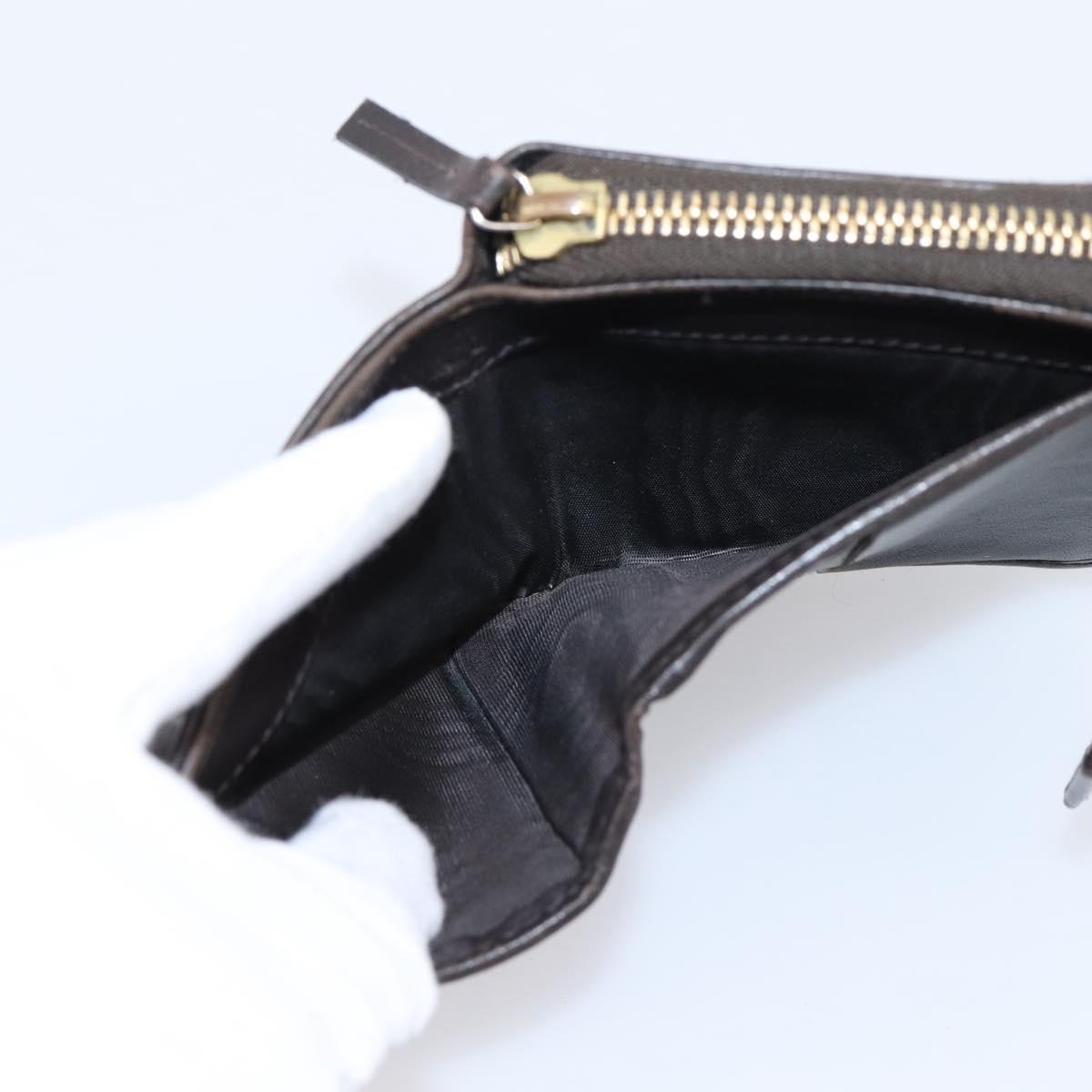 GUCCI GG Canvas Guccissima Wallet Leather Brown Gold 346056 4276 Auth bs36913