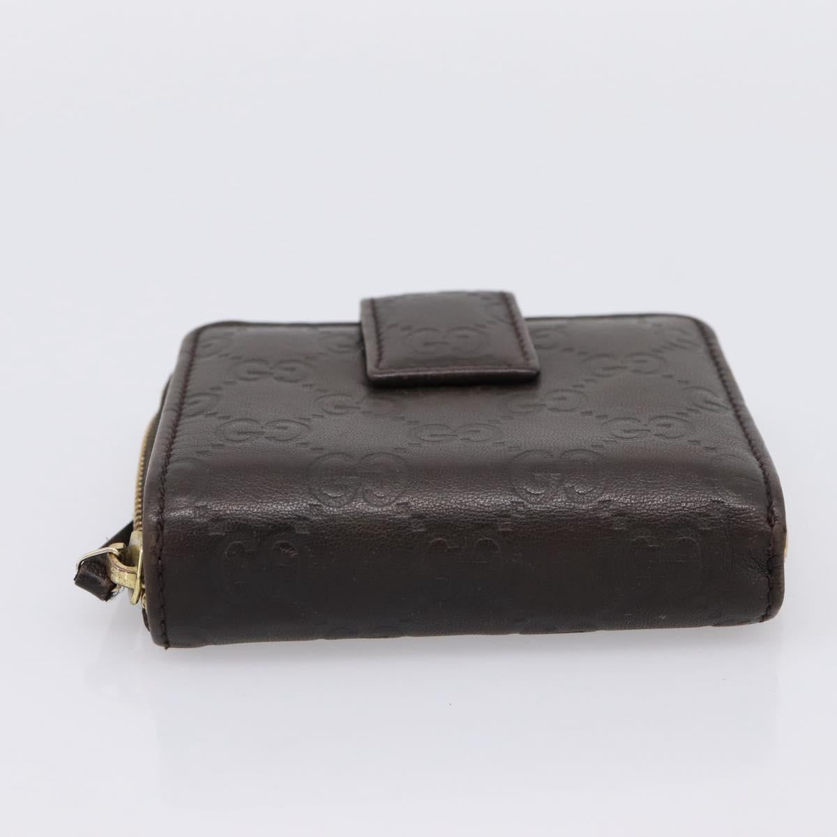 GUCCI GG Canvas Guccissima Wallet Leather Brown Gold 346056 4276 Auth bs36913