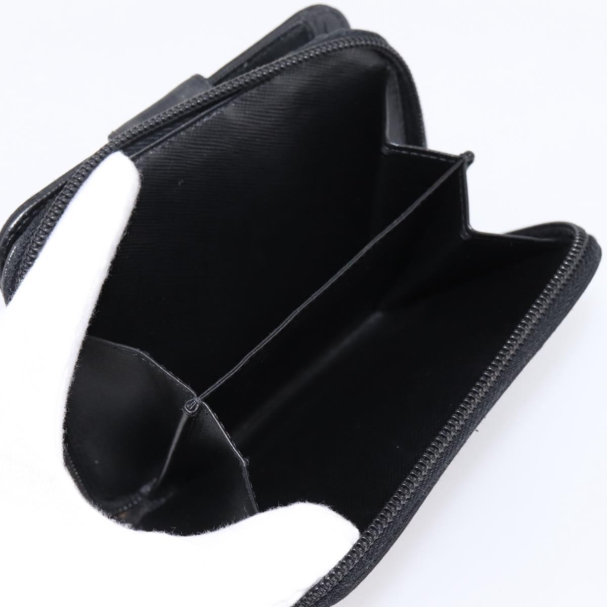 PRADA Bifold Wallet Nylon Black Silver Auth bs36914