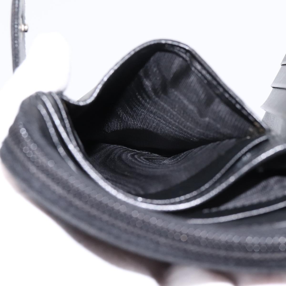 PRADA Bifold Wallet Nylon Black Silver Auth bs36914