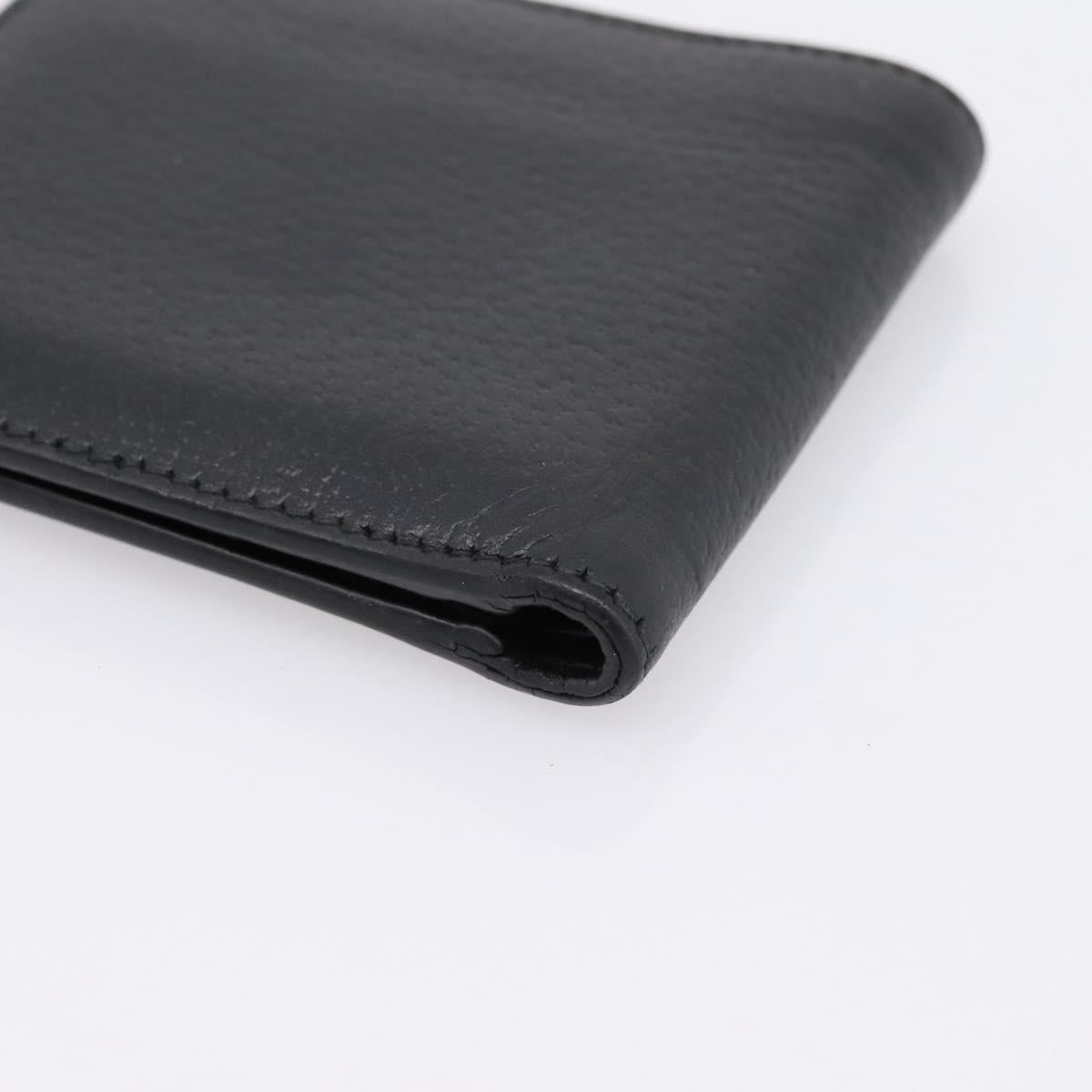 GUCCI GG Marmont Bifold Wallet Leather Black Gold 428725 Auth bs36915