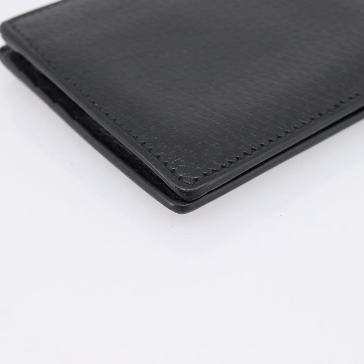 GUCCI GG Marmont Bifold Wallet Leather Black Gold 428725 Auth bs36915