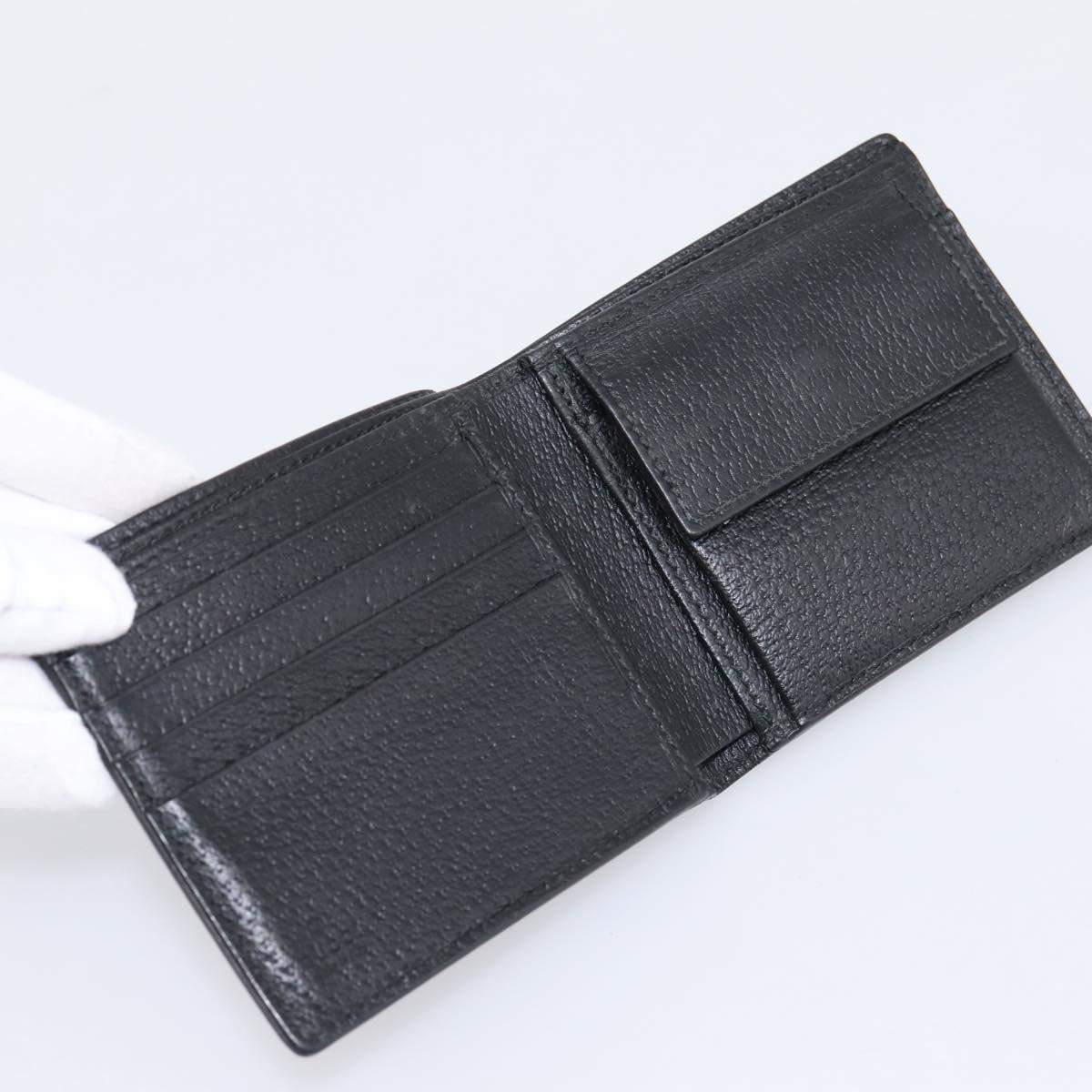 GUCCI GG Marmont Bifold Wallet Leather Black Gold 428725 Auth bs36915