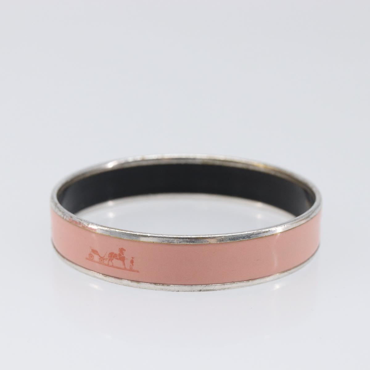 HERMES Bangle Metal Pink Auth bs36918