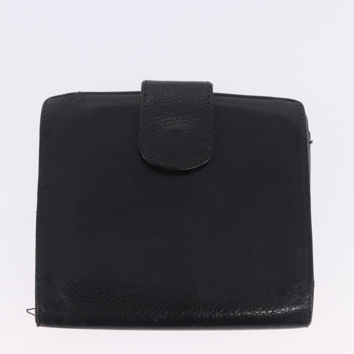 CHANEL Wallet Leather 3 Set Black CC Auth bs36923