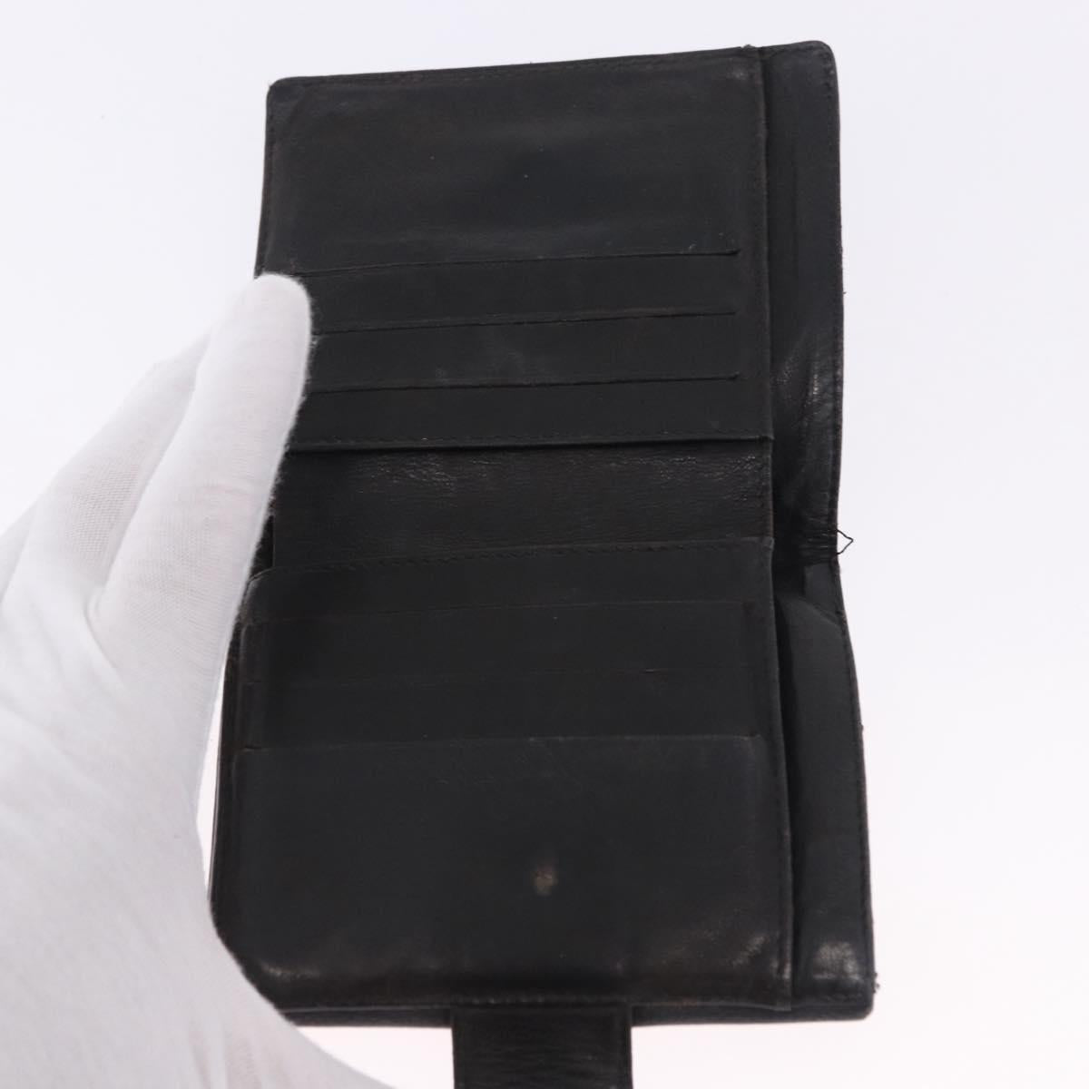CHANEL Wallet Leather 3 Set Black CC Auth bs36923