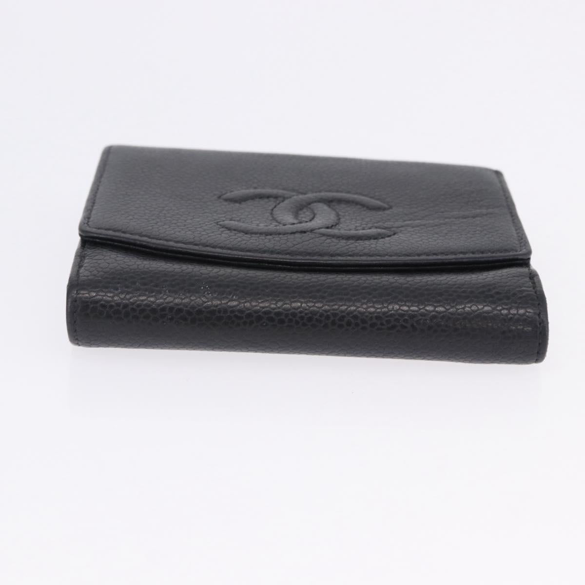 CHANEL Wallet Leather 3 Set Black CC Auth bs36923