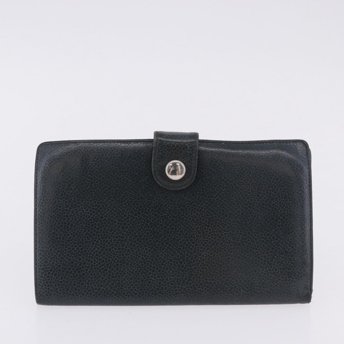 CHANEL Wallet Leather 2 Set Black Pink CC Auth bs36924