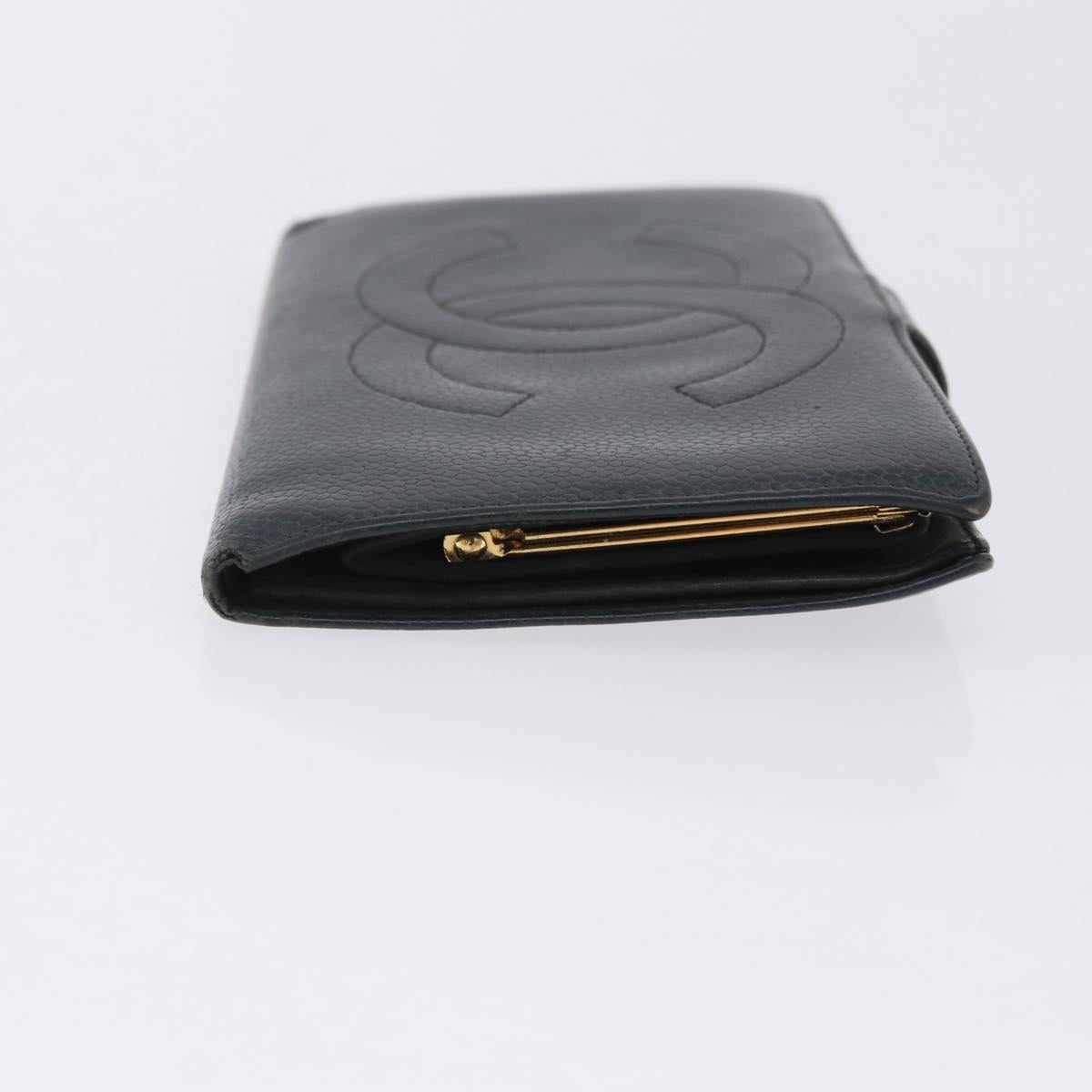 CHANEL Wallet Leather 2 Set Black Pink CC Auth bs36924