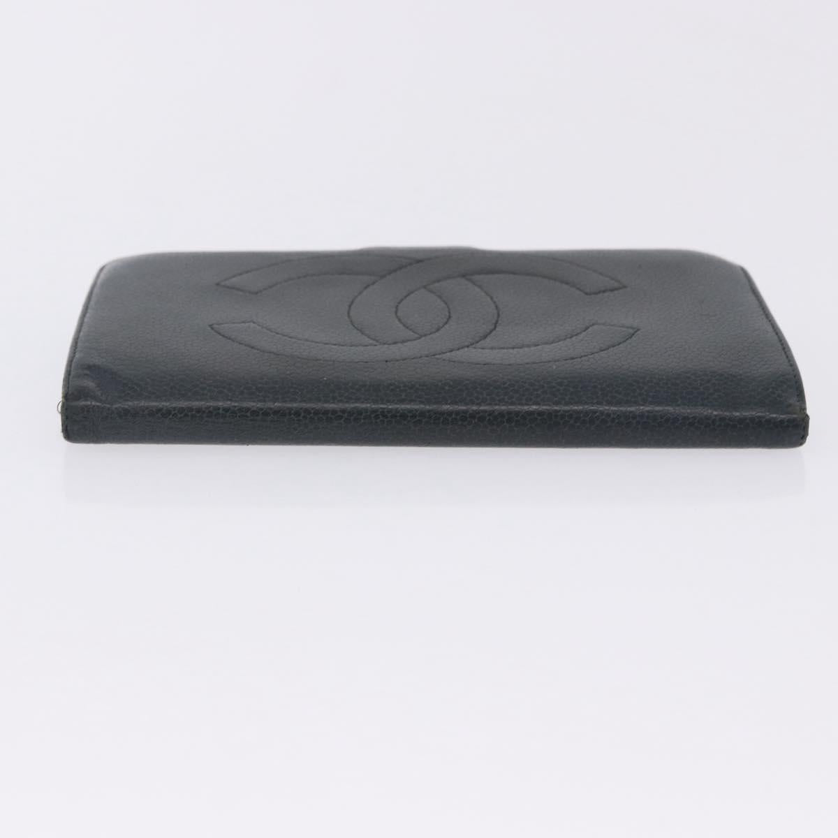 CHANEL Wallet Leather 2 Set Black Pink CC Auth bs36924