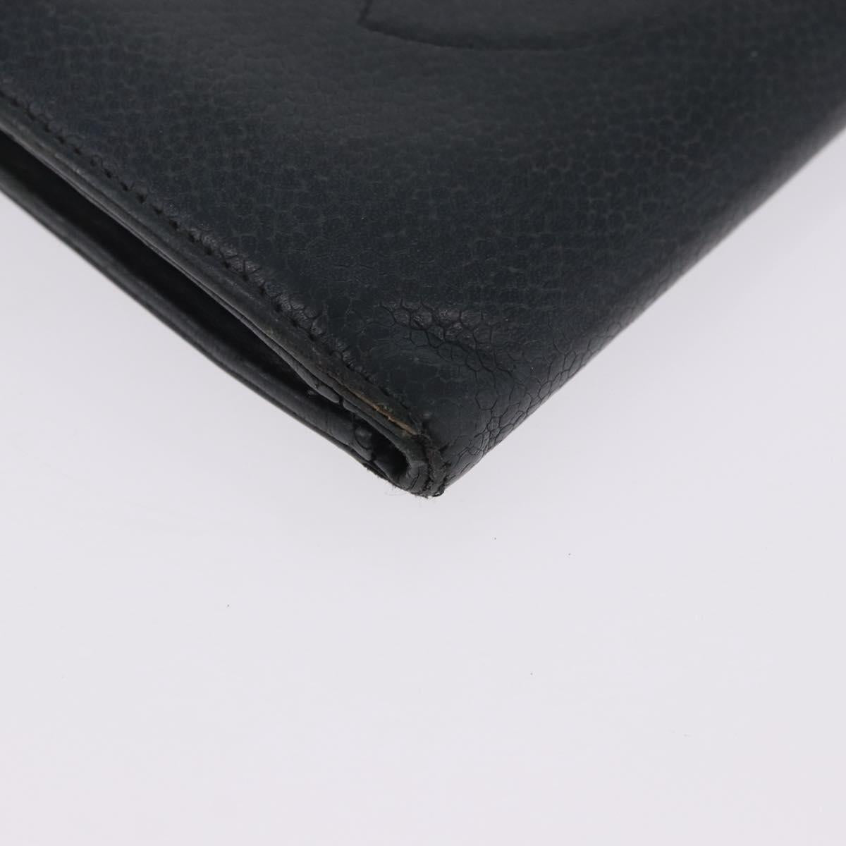 CHANEL Wallet Leather 2 Set Black Pink CC Auth bs36924