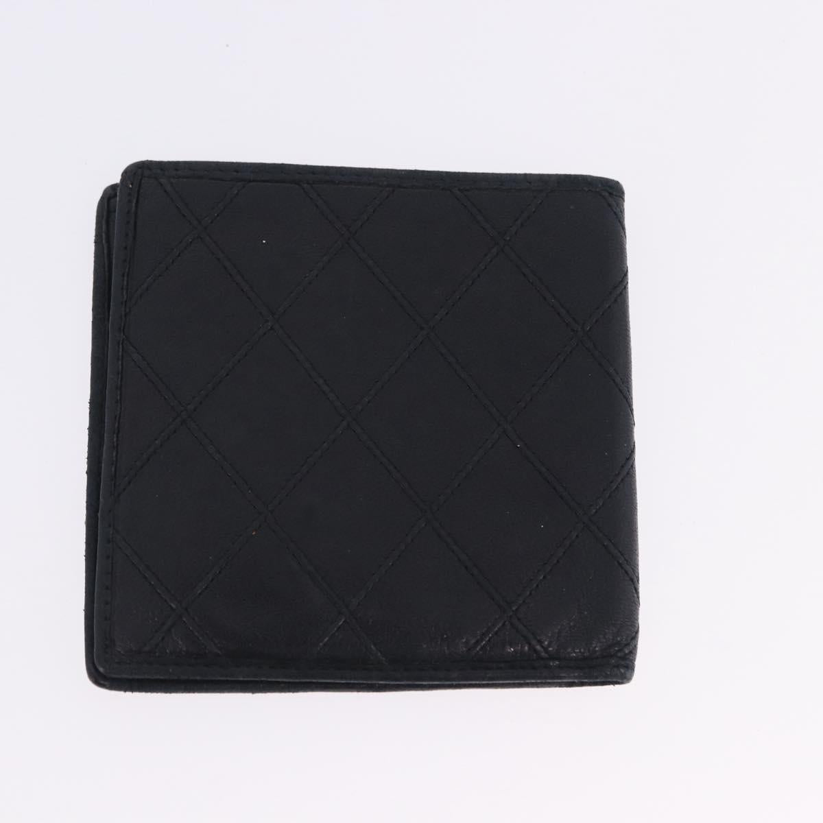 CHANEL Wallet Leather 2 Set Black CC Auth bs36925