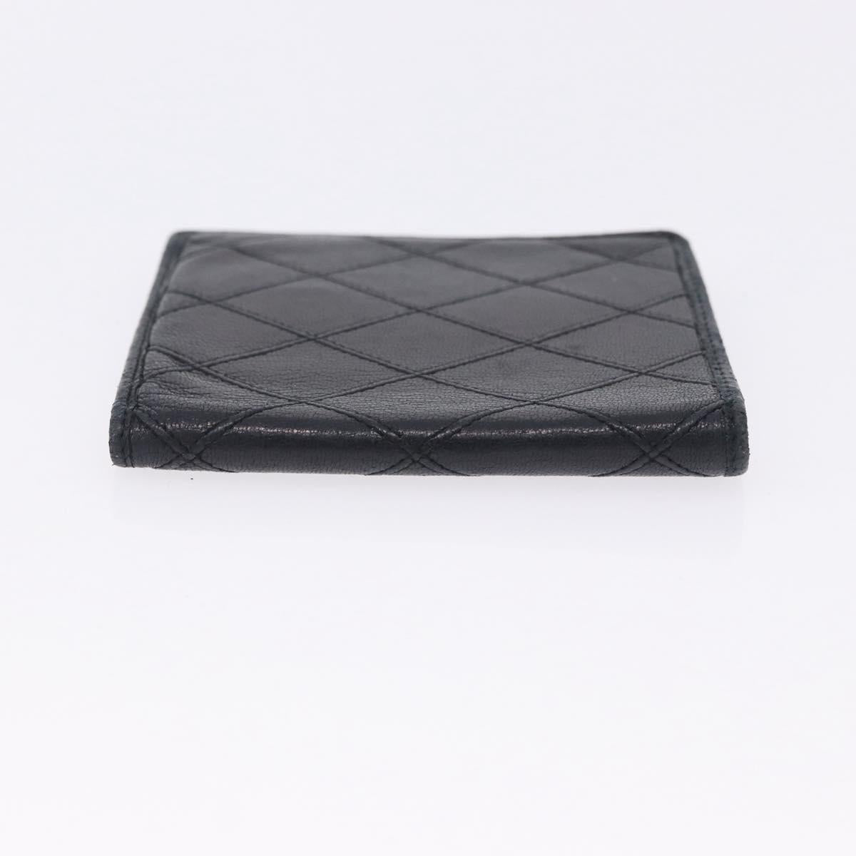 CHANEL Wallet Leather 2 Set Black CC Auth bs36925