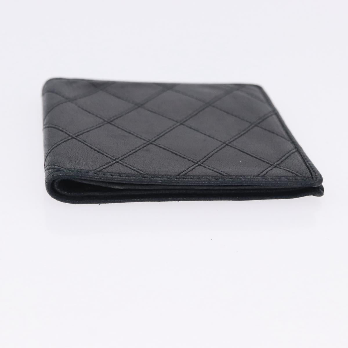 CHANEL Wallet Leather 2 Set Black CC Auth bs36925