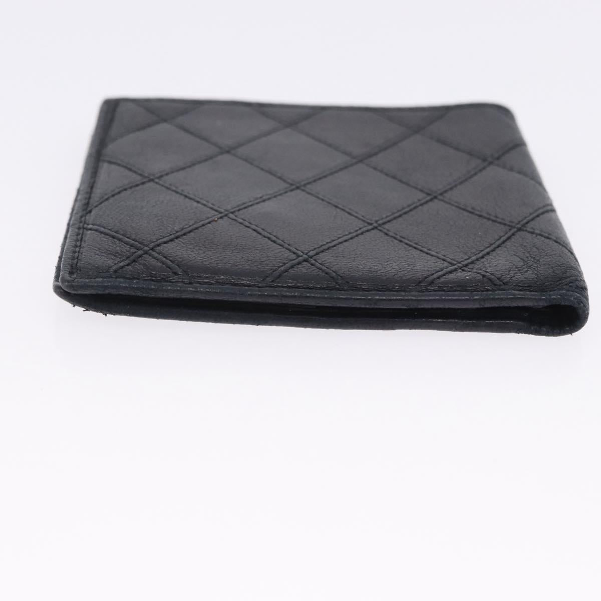 CHANEL Wallet Leather 2 Set Black CC Auth bs36925