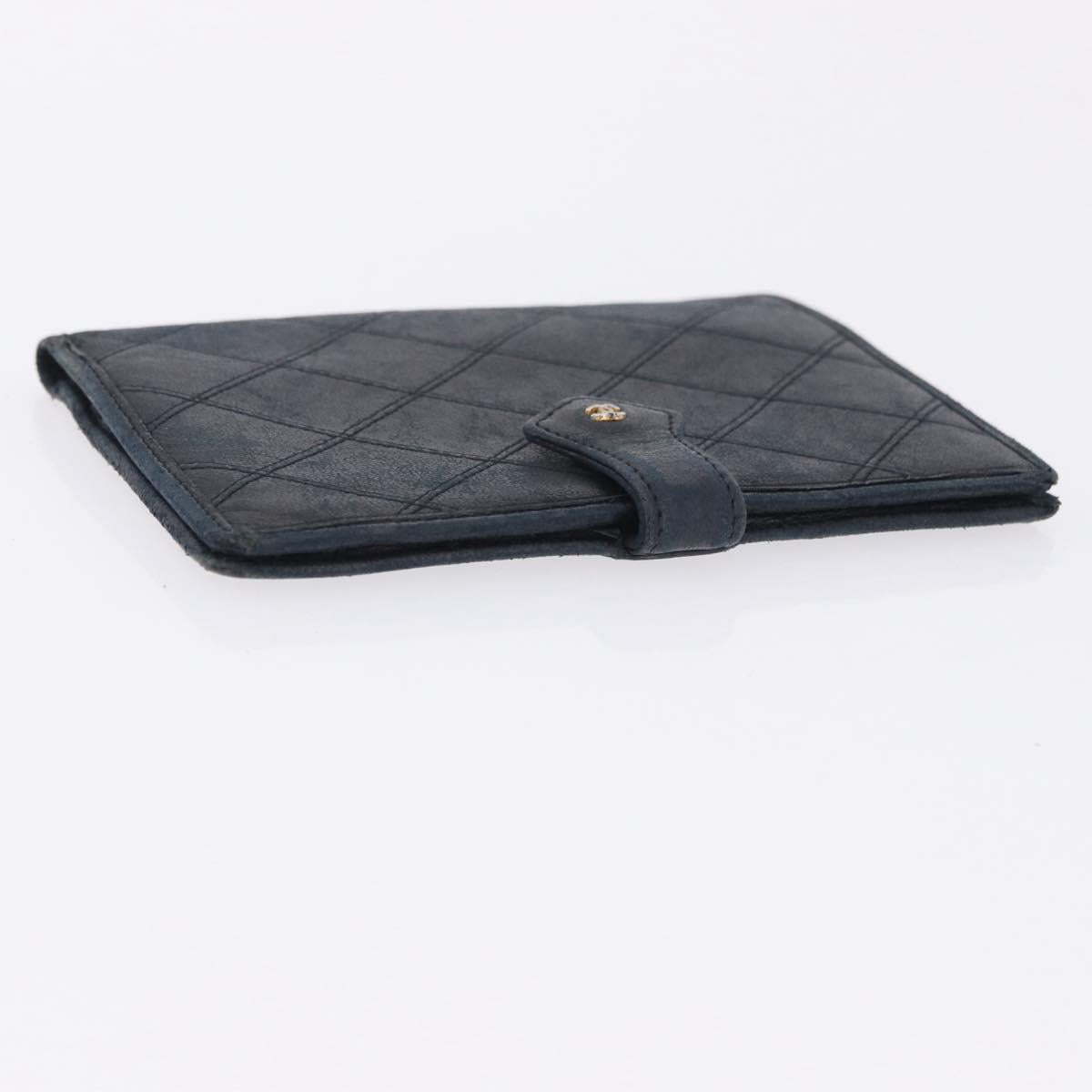 CHANEL Wallet Leather 2 Set Black CC Auth bs36925