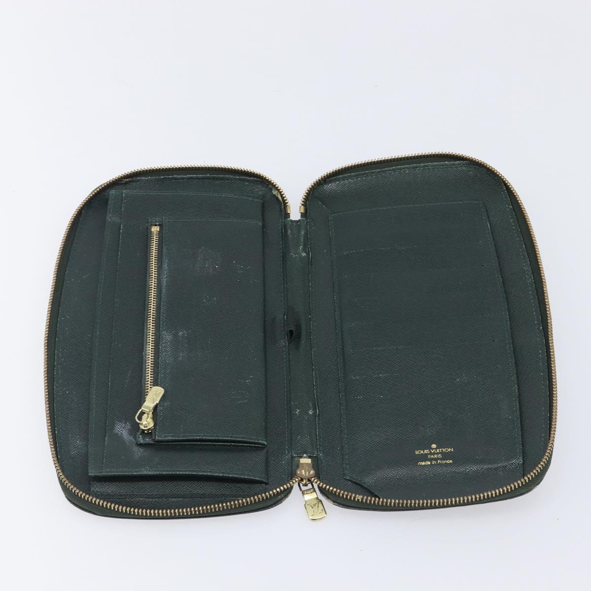 LOUIS VUITTON Taiga Organizer Atoll Travel Case 2 Set Brown Epicea Auth bs36926