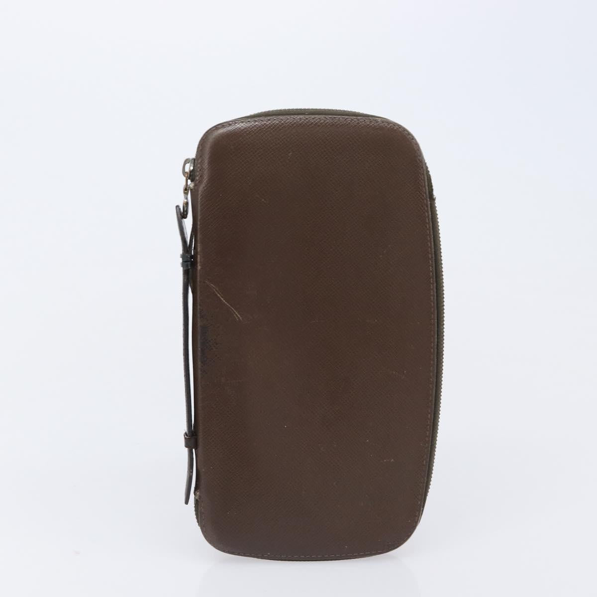 LOUIS VUITTON Taiga Organizer Atoll Travel Case 2 Set Brown Epicea Auth bs36926