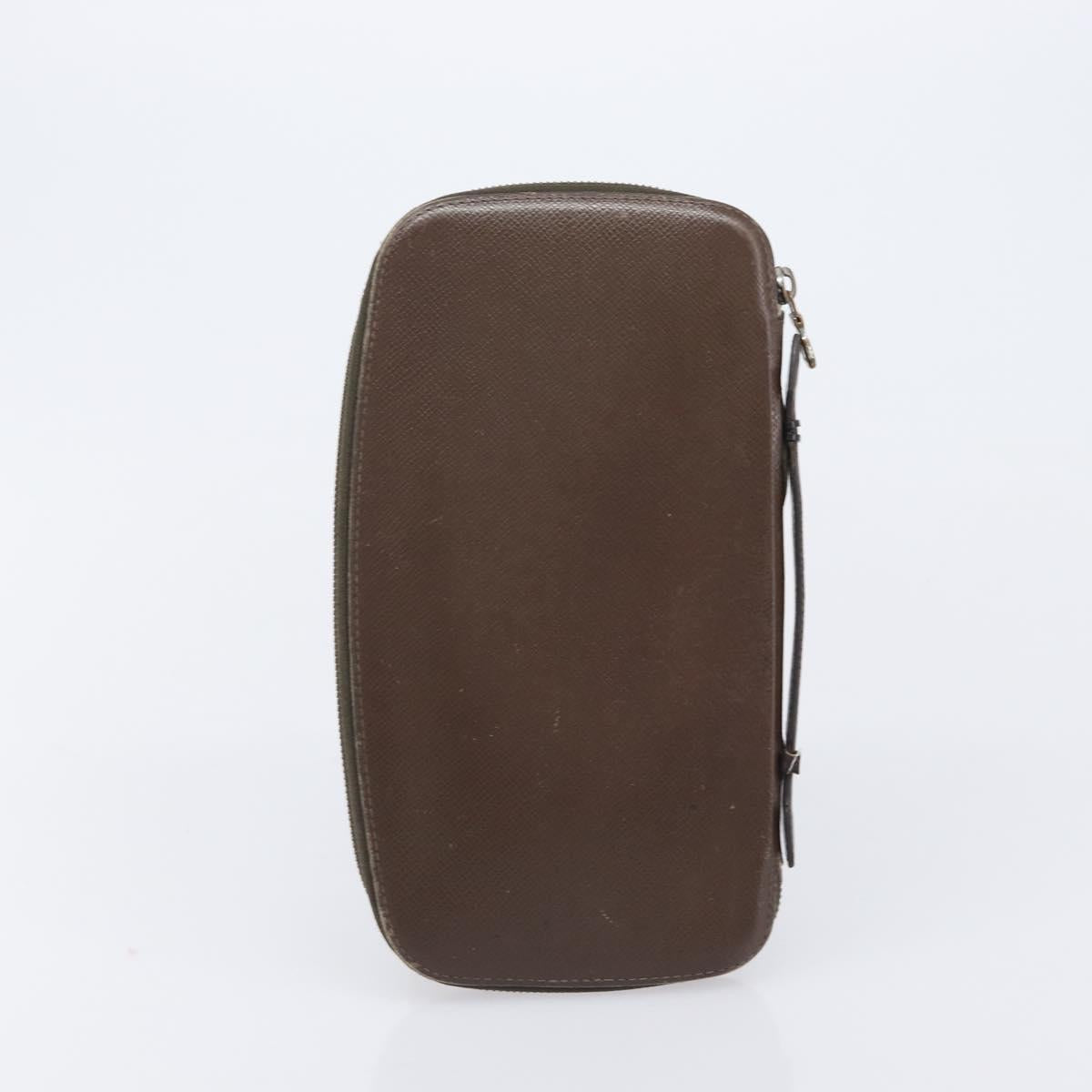 LOUIS VUITTON Taiga Organizer Atoll Travel Case 2 Set Brown Epicea Auth bs36926