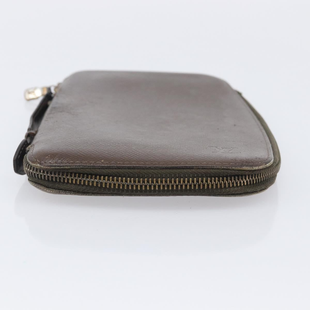 LOUIS VUITTON Taiga Organizer Atoll Travel Case 2 Set Brown Epicea Auth bs36926