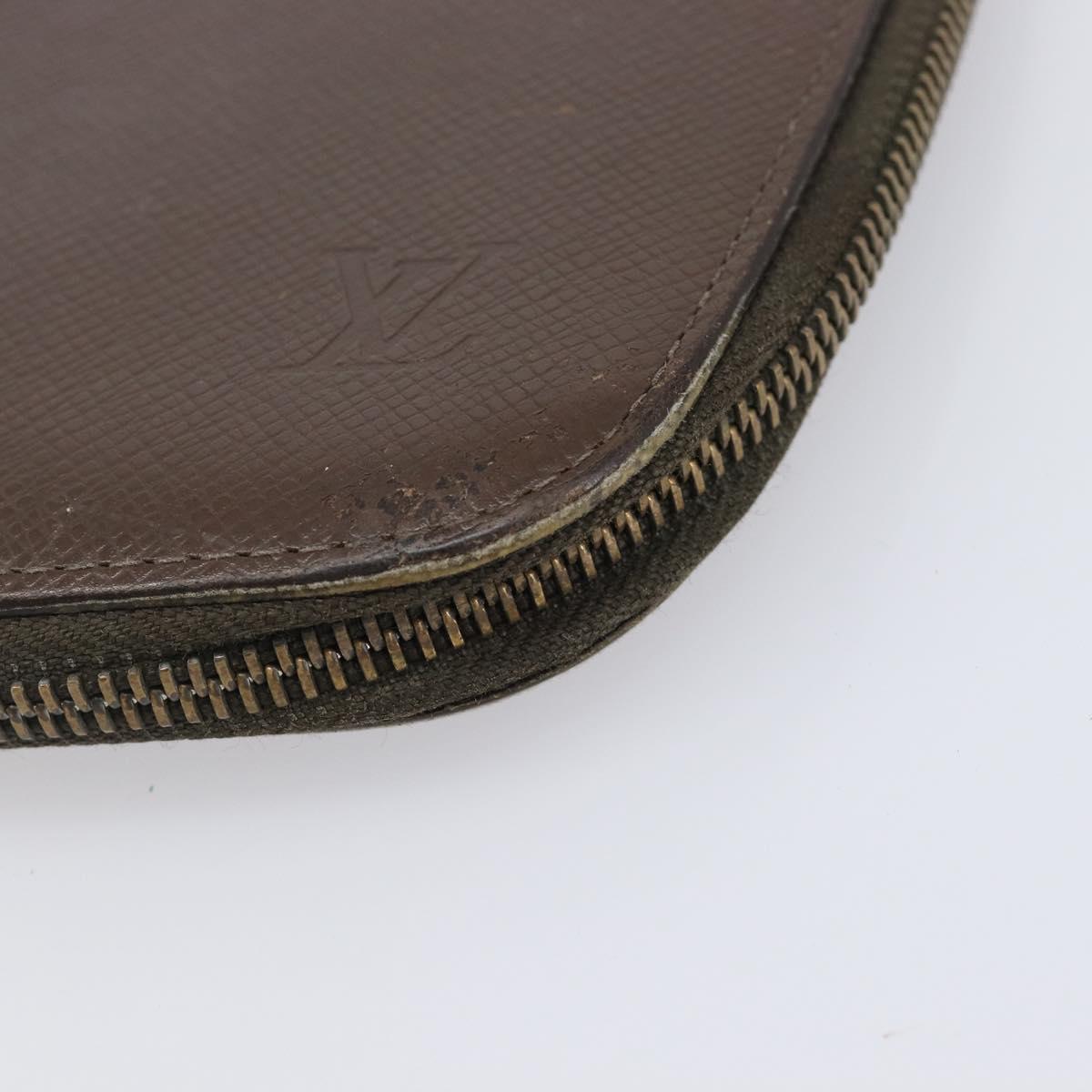 LOUIS VUITTON Taiga Organizer Atoll Travel Case 2 Set Brown Epicea Auth bs36926