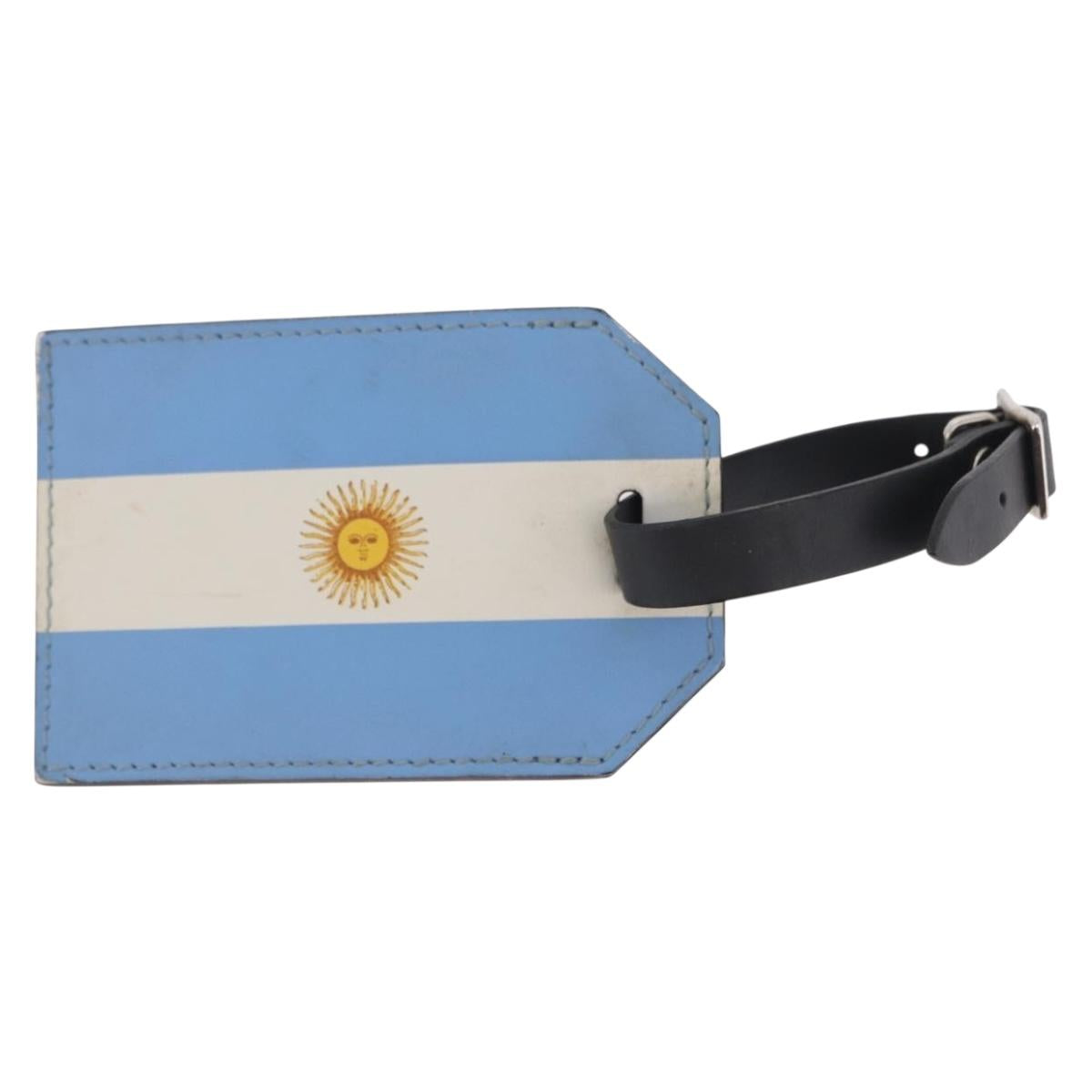 LOUIS VUITTON Porto Address Charm Leather 2 Set Red Blue LV Auth bs36927
