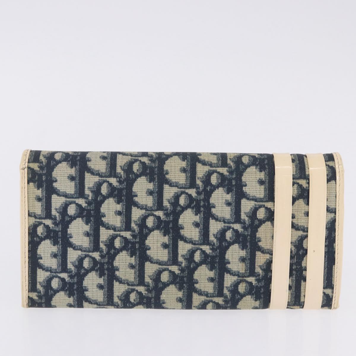 Christian Dior Trotter Canvas Wallet PVC 2 Set Navy Brown Auth bs36928