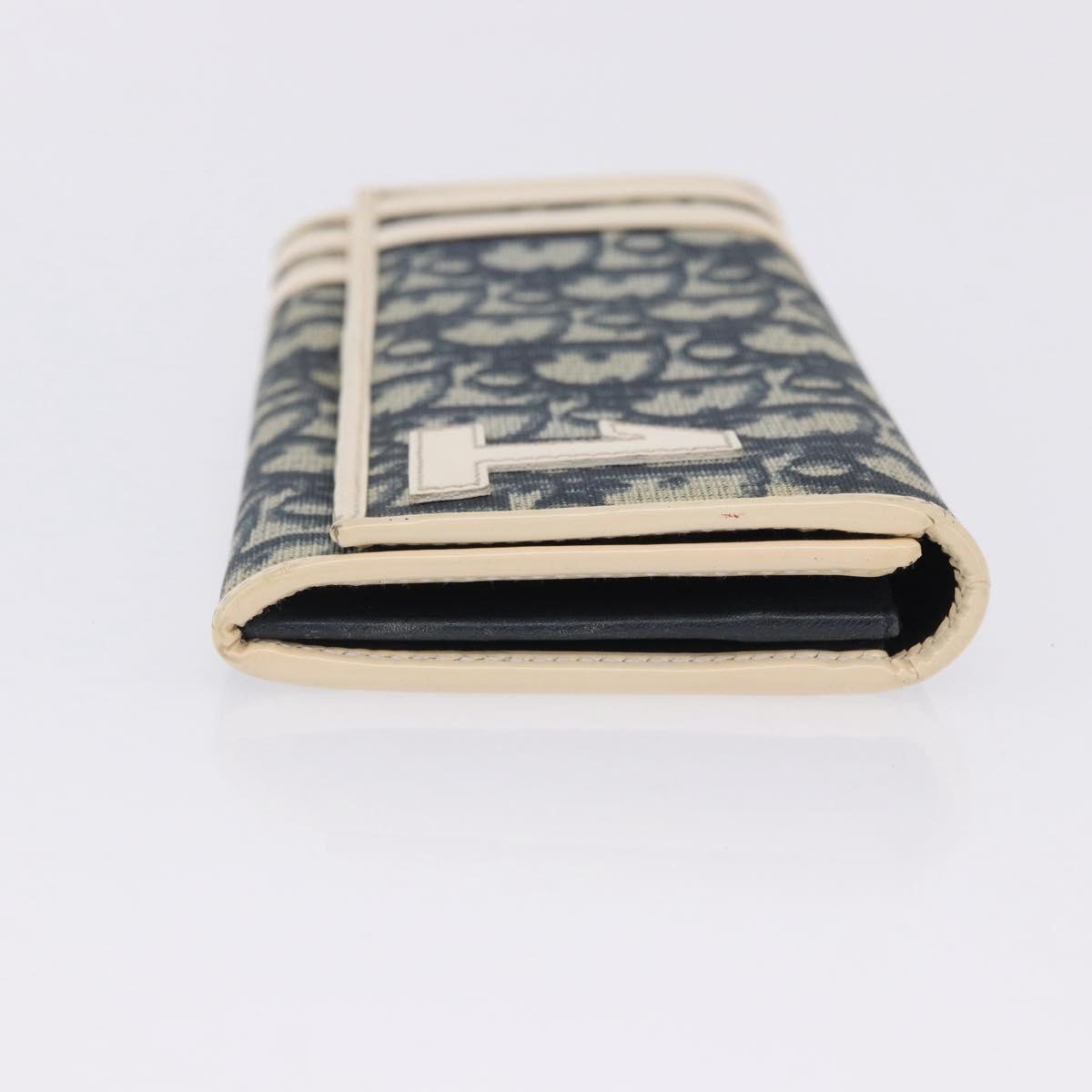 Christian Dior Trotter Canvas Wallet PVC 2 Set Navy Brown Auth bs36928
