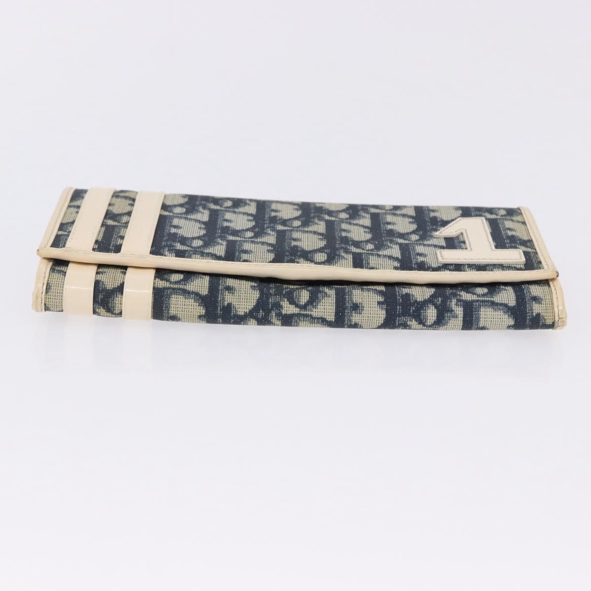 Christian Dior Trotter Canvas Wallet PVC 2 Set Navy Brown Auth bs36928