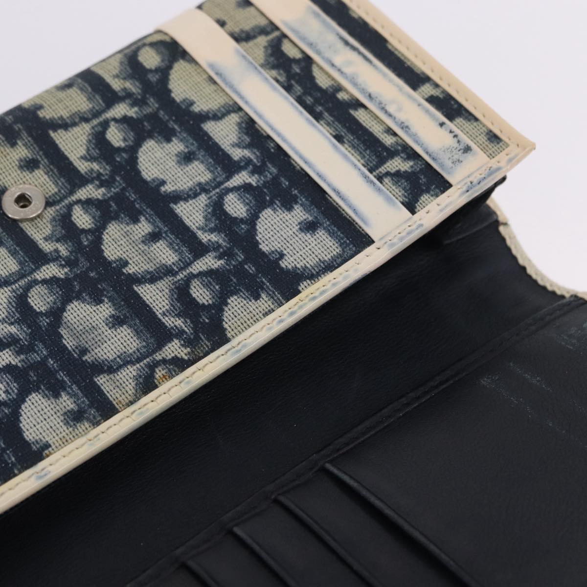 Christian Dior Trotter Canvas Wallet PVC 2 Set Navy Brown Auth bs36928