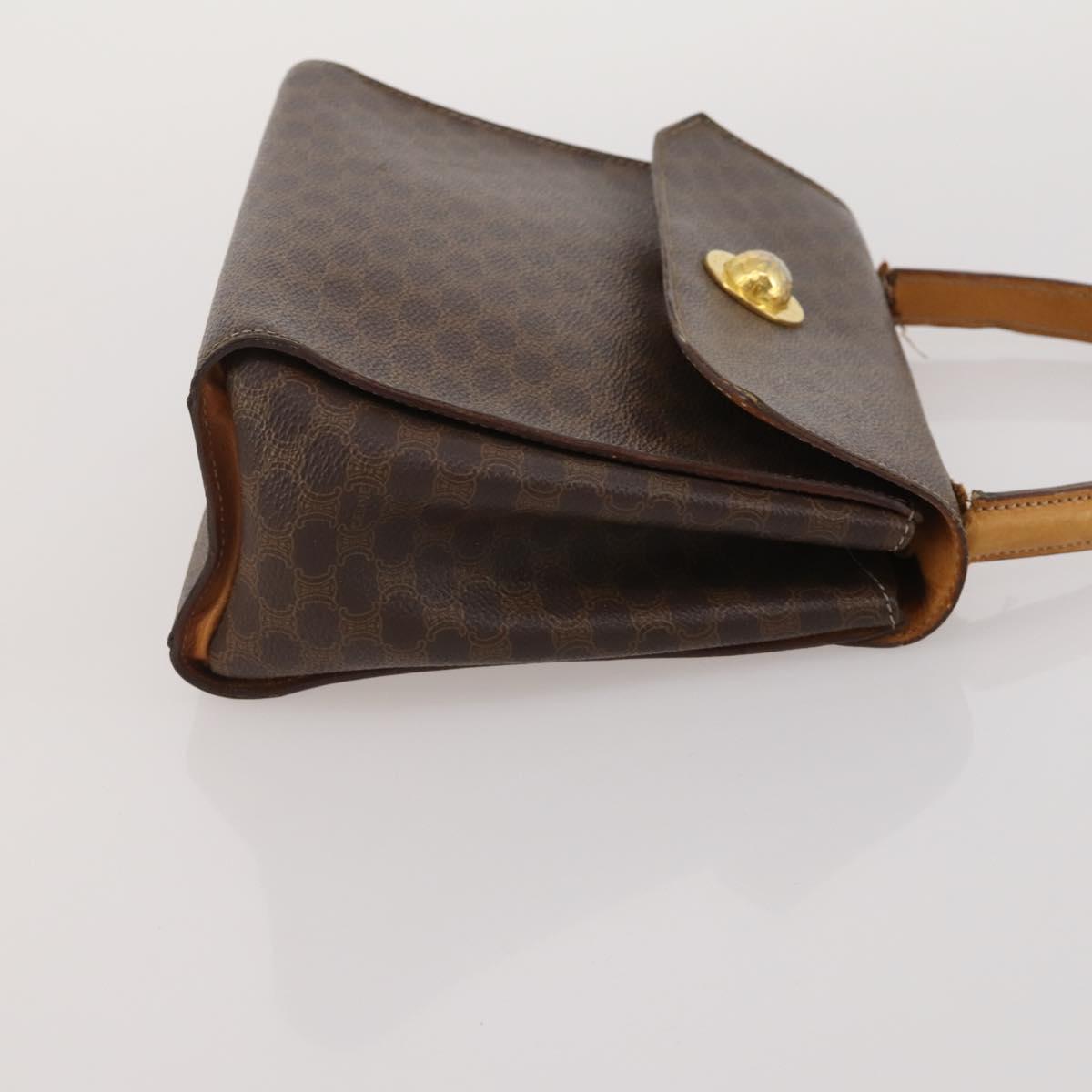 CELINE Macadam Canvas Shoulder Bag PVC Leather 3 Set Brown Auth bs36930