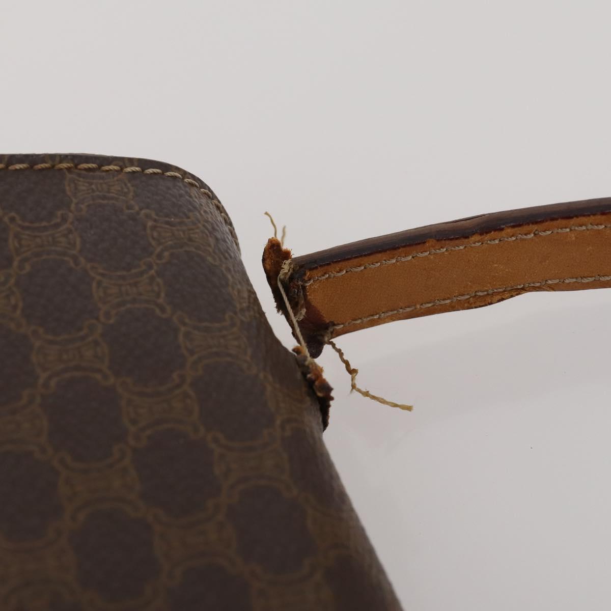 CELINE Macadam Canvas Shoulder Bag PVC Leather 3 Set Brown Auth bs36930