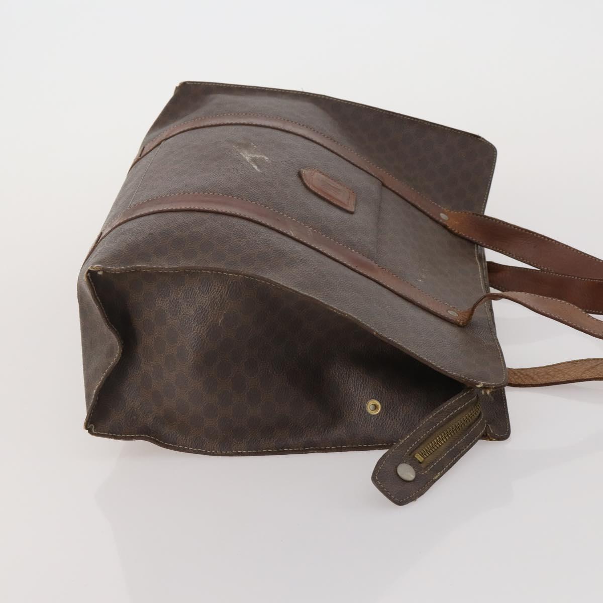 CELINE Macadam Canvas Shoulder Bag PVC Leather 3 Set Brown Auth bs36930