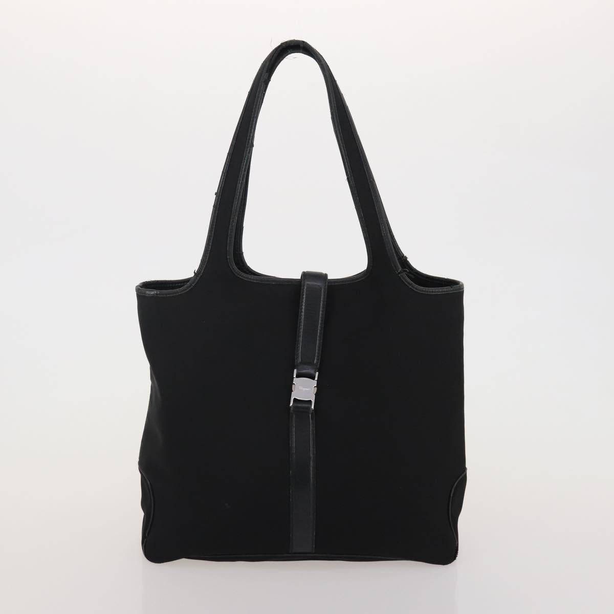 Salvatore Ferragamo Shoulder Bag Nylon Canvas Felt 4 Set Black Auth bs36931