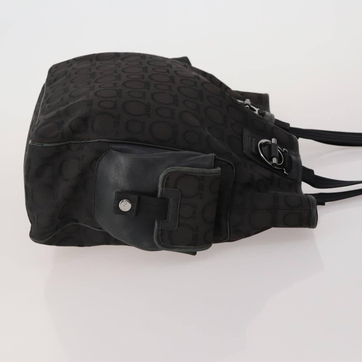 Salvatore Ferragamo Shoulder Bag Nylon Canvas Felt 4 Set Black Auth bs36931