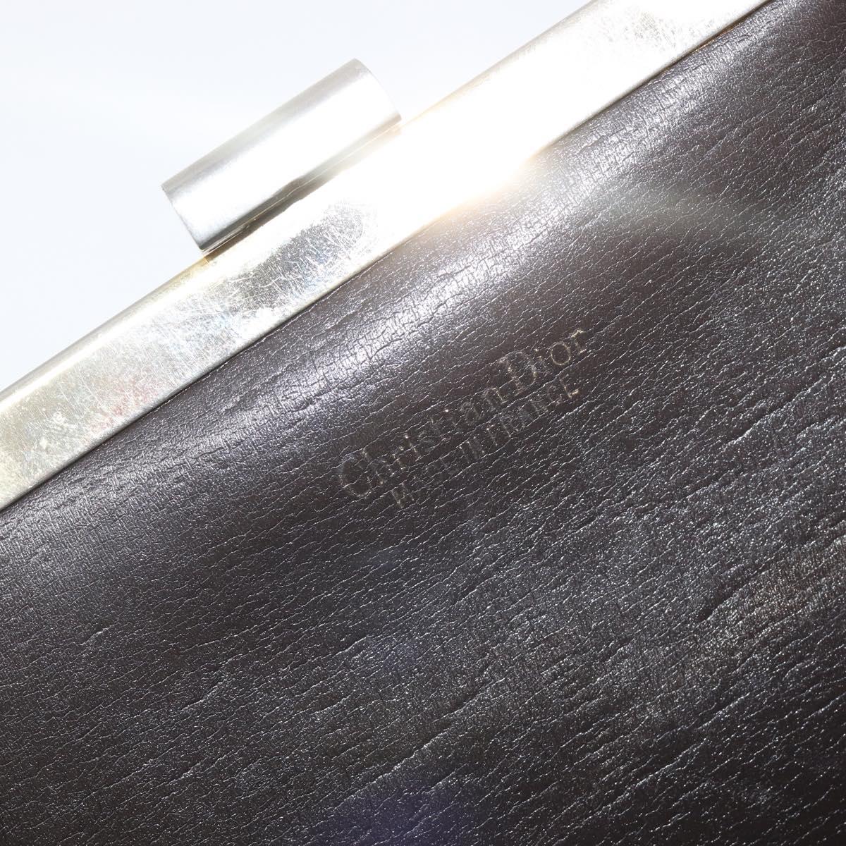 Christian Dior Trotter Canvas Clutch Bag Brown Gold Auth bs36935