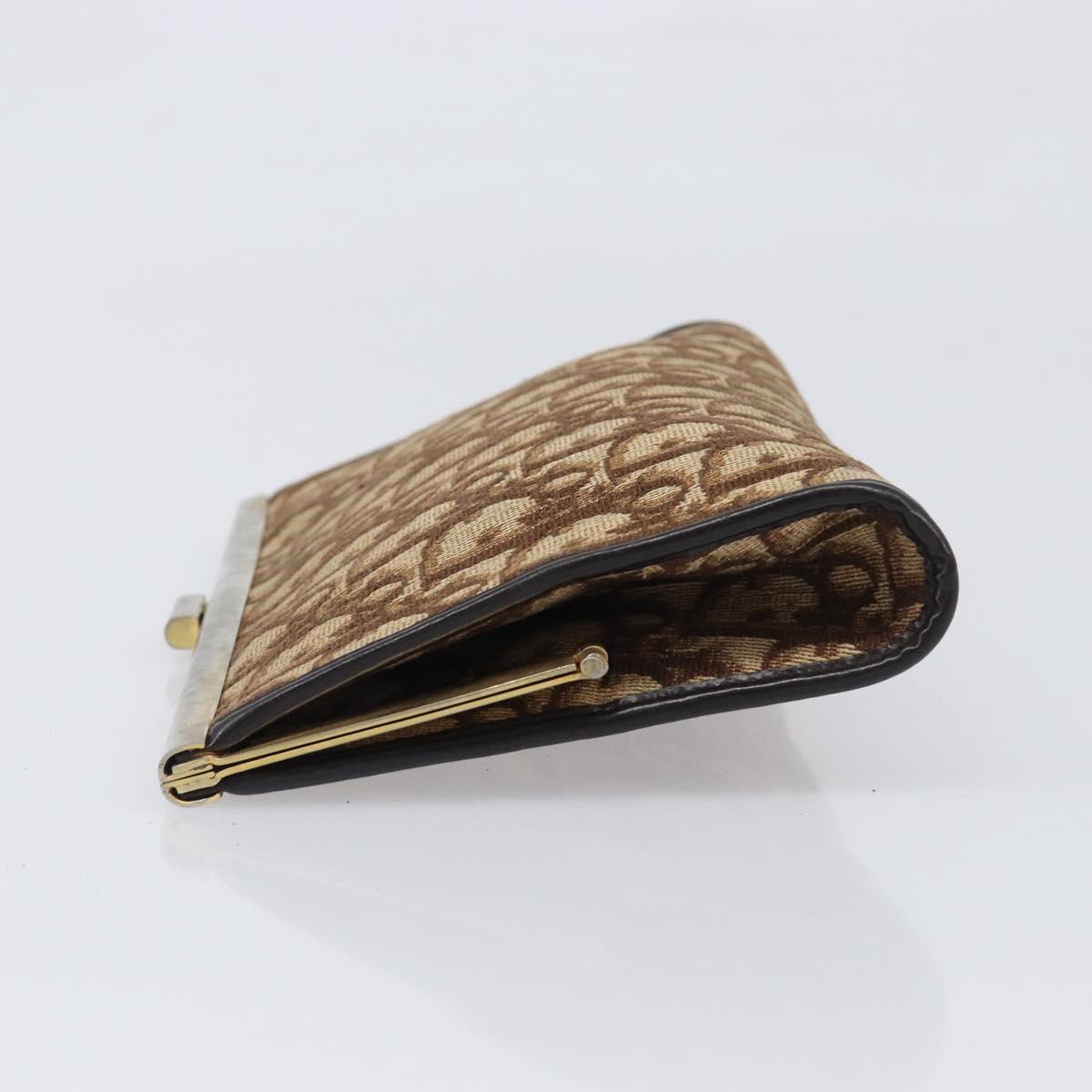 Christian Dior Trotter Canvas Clutch Bag Brown Gold Auth bs36935