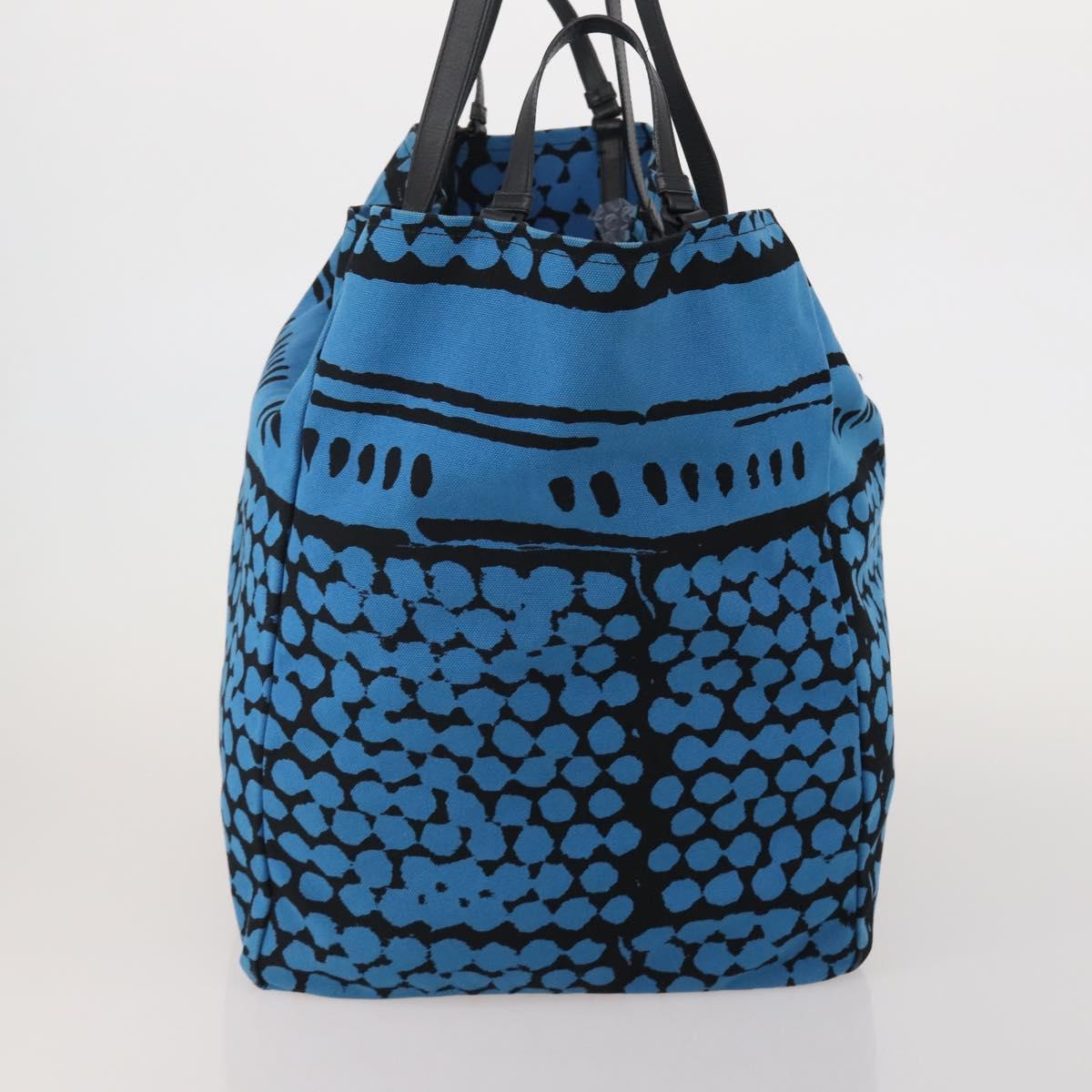 BOTTEGA VENETA Hand Bag Canvas 2way Blue Auth bs36936