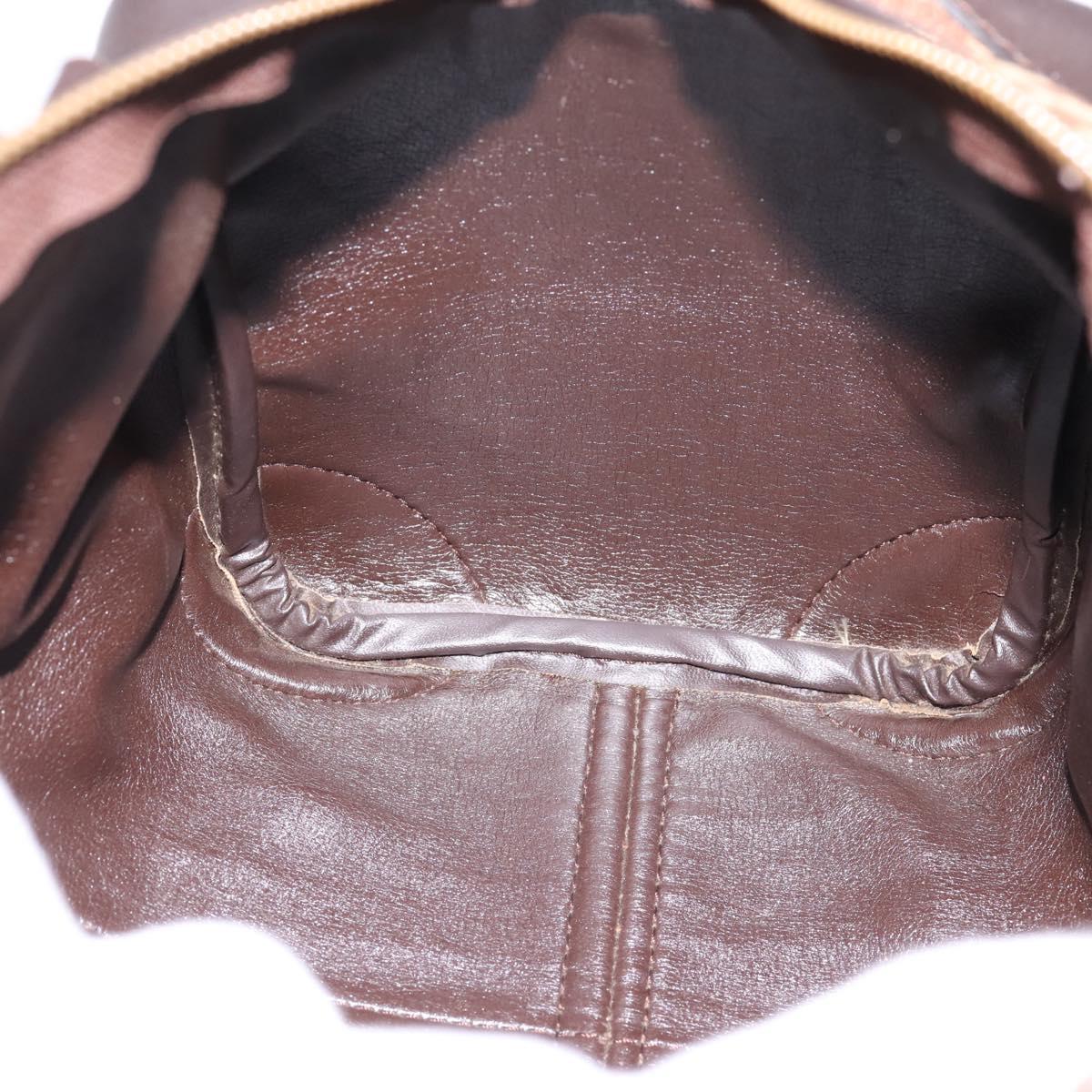 Christian Dior Trotter Canvas Hand Bag Brown Gold Auth bs36937