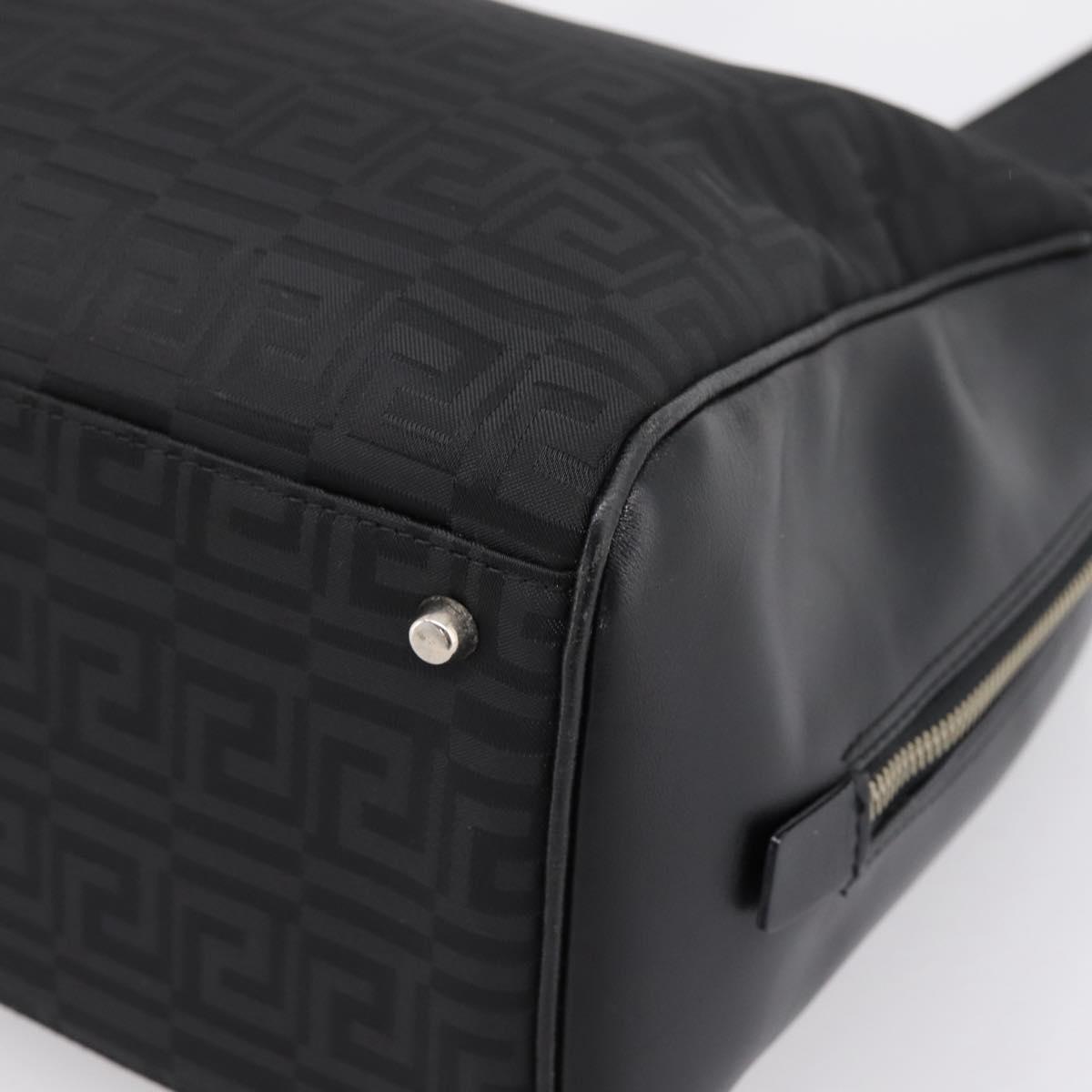 Gianni Versace Tote Bag Canvas Black Silver Auth bs36941