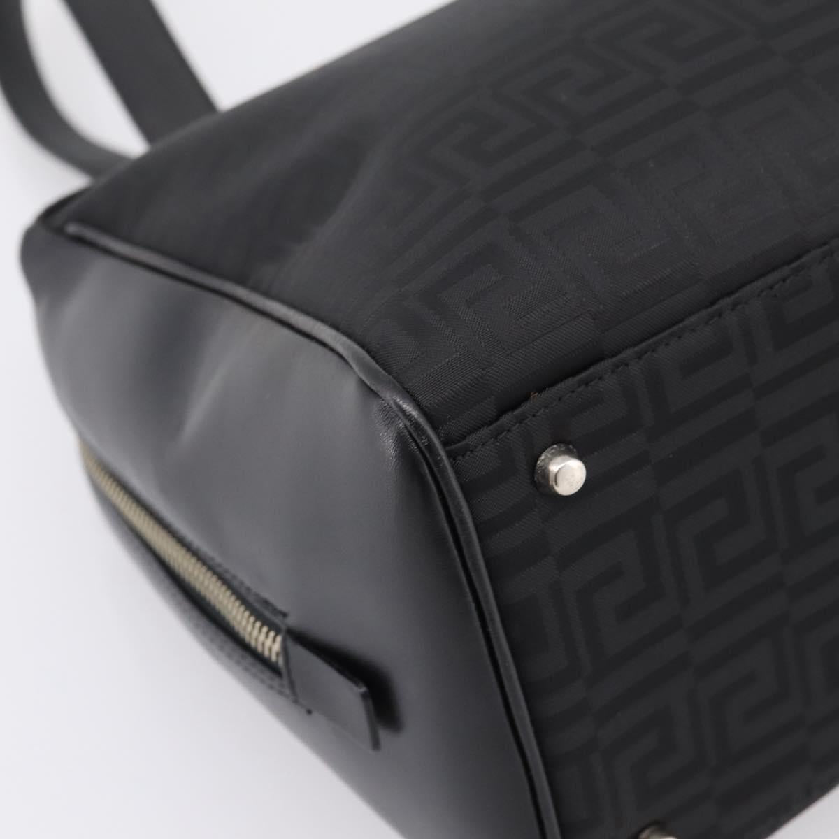 Gianni Versace Tote Bag Canvas Black Silver Auth bs36941