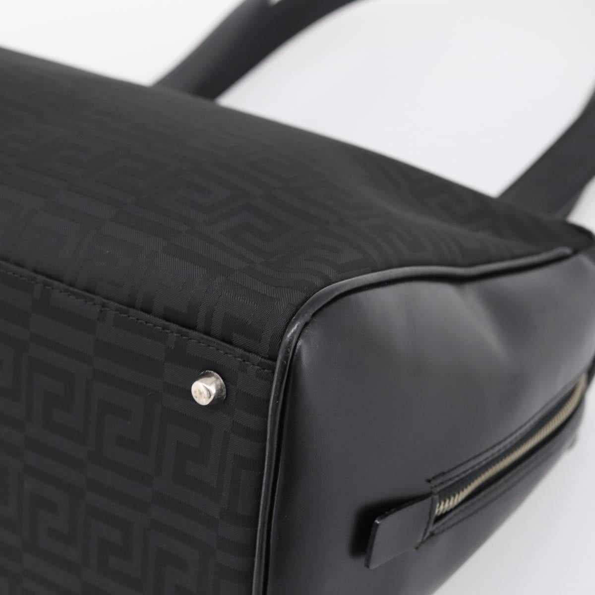 Gianni Versace Tote Bag Canvas Black Silver Auth bs36941