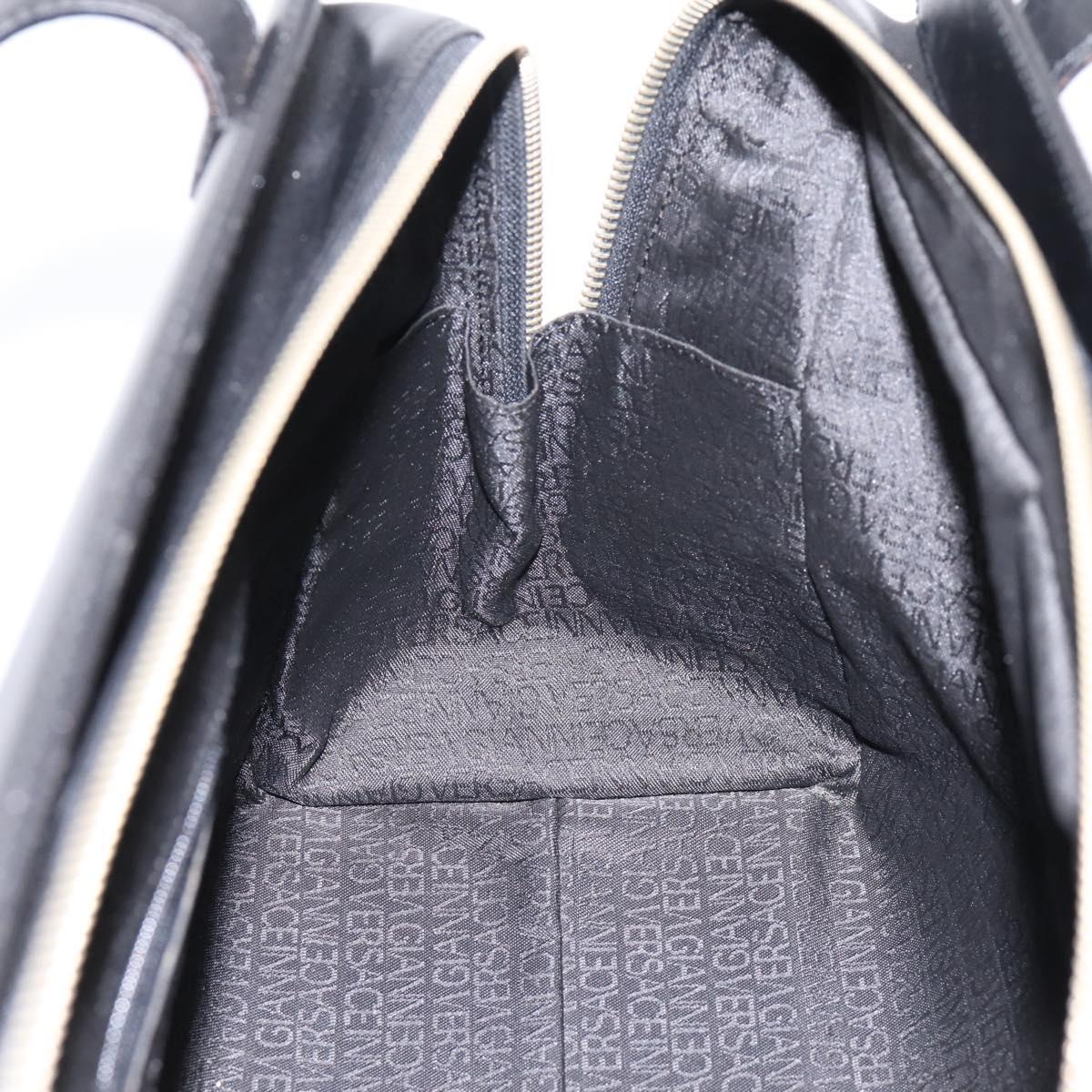 Gianni Versace Tote Bag Canvas Black Silver Auth bs36941