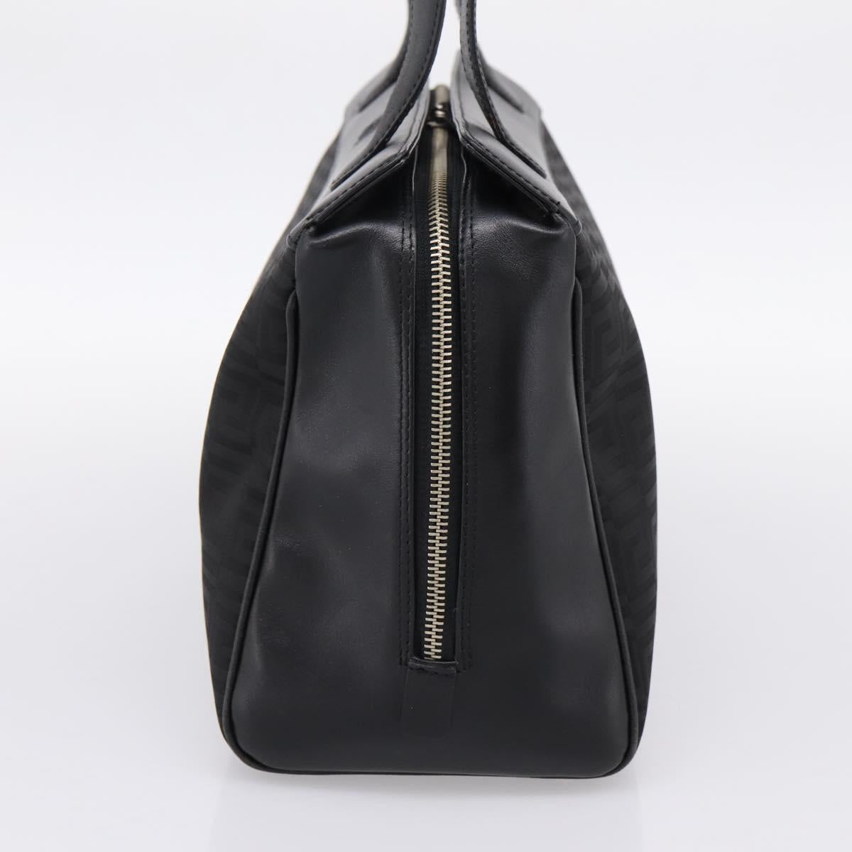 Gianni Versace Tote Bag Canvas Black Silver Auth bs36941