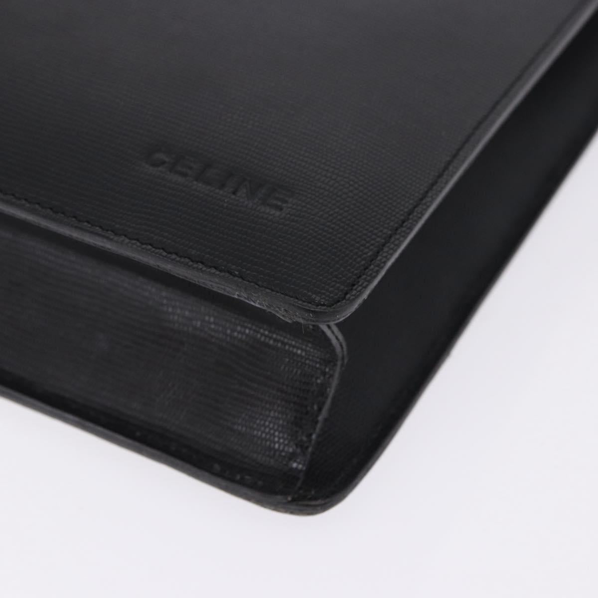 CELINE Business Bag Leather Black Gold Auth bs36942A