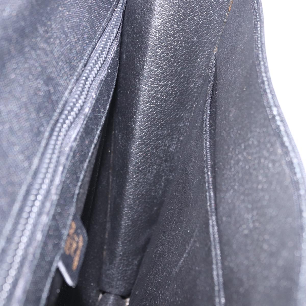 CELINE Business Bag Leather Black Gold Auth bs36942A