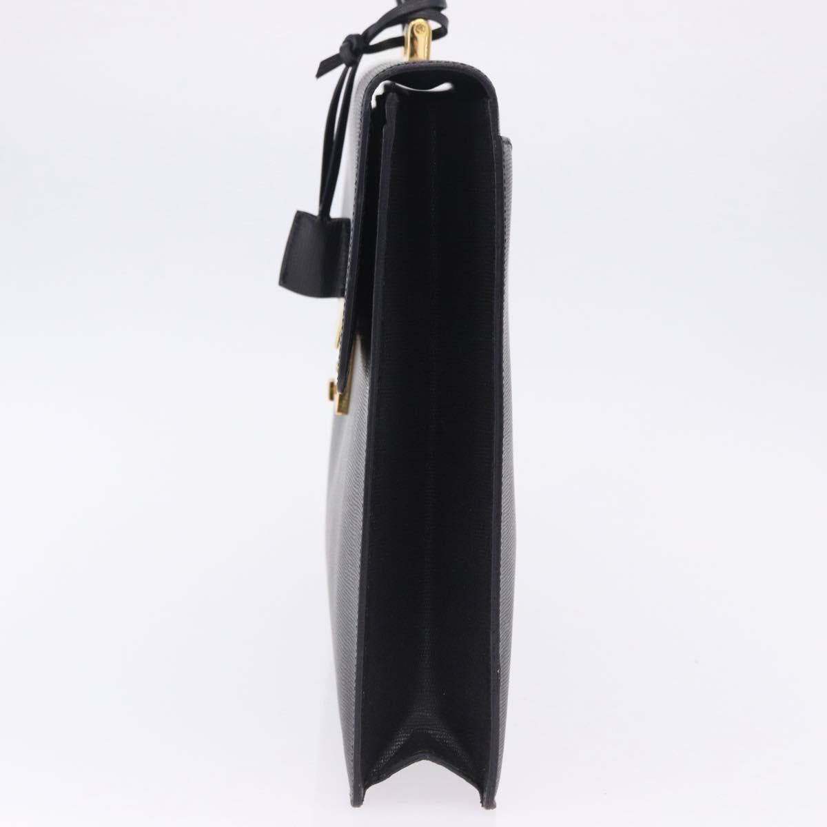 CELINE Business Bag Leather Black Gold Auth bs36942A